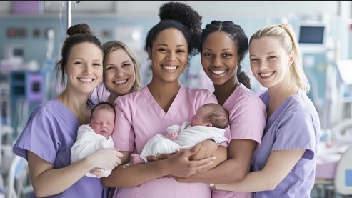 Nurses and babies